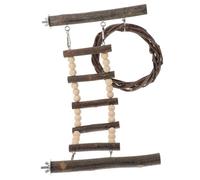 Mikikit Échelle en pour Perroquet Jouet d'escalade Perchoir Accessoire de Cage pour Oiseaux 2 Échelles Incluses et Solide Favorise L'Activité Physique des Oiseaux