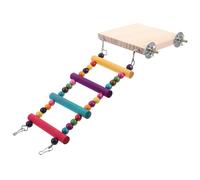 Mikikit Échelle Suspendue pour Perroquet Colorée Perchoir Bois Naturel Escalade pour Petits Oiseaux Support de Jeu et Exercice pour Perroquets et Perruches