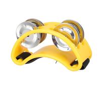 Mikikit Éducatif Musical pour Tambourin à Pied avec Grelots Instrument de Percussion Durable pour Éveil Musical des Tout Petits Jaune