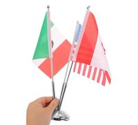 Mikikit Ensemble de 3 Mini Drapeaux de Table États-Unis Canada et Mexique Socle Métallique Robuste Mâts de Bureau Imperméables Décoration de Bureau pour Événements Sportifs et Réunions