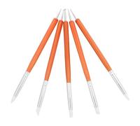 Mikikit Ensemble de 5 Stylos à Modeler Double Embout en Silicone Manche en Bois Outil de Sculpture pour Argile et Poterie Stylet Précis pour Loisirs Créatifs et Modelage Artistique