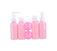 Mikikit Ensemble de 6 Bouteilles de Voyage Vides 50ml en Pe et Pp Vaporisateur et Cuillère, Flacons Cosmétiques Colorés, Économiseurs D'espace pour Voyage à Domicile