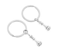 Mikikit Ensemble de Porte-clés D'échecs Argenté en Alliage de Zinc, Compact et Décoratif pour Paquet, Présent Anniversaire et Fête pour Papa ou Frère