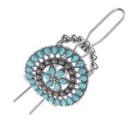 Mikikit Épingle à Cheveux Accessoire Vintage Élégant en Alliage de Zinc Turquoise Rétro pour fixer Cheveux Forme Fleur sans Abîmer pour Chignons