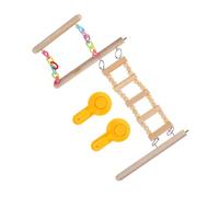 Mikikit Équipement pour Oiseaux Perchoirs pour Perroquets Jouets D'échelle D'oiseau Échelle De Perroquet Perche D'oiseau à Ventouse Échelle d'oiseaux Perchoir Paraket en Bois