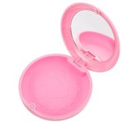 Mikikit Étui pour Appareil Dentaire Transparent avec Miroir Étui Portable Anti-Poussière Compact pour Prothèses et Petits Accessoires Boîte de Rangement Multifonctionnelle Rose Mat