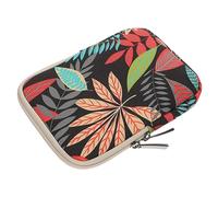 Mikikit Étui pour Liseuse Électronique Pochette pour Ebook Toile Résistante Noir Feuillage Protection Taches Et Rayures Usage Quotidien Portable