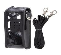 Mikikit Étui pour Radio Portable Cuir avec Fenêtre PVC Transparente Bandoulière Protection et Design Élégant Compatible Talkies et Interphone