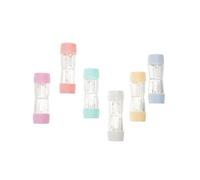 Mikikit Étui Rigide Transparent pour Lentilles de Contact, Lot de 6 Couleurs Différentes, Double Compartiment Hygiénique, Boîte Portable pour Voyage et Rangement Sécurisé des Lentilles