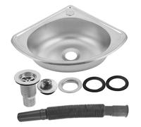 Mikikit Évier pour Camping-Car INOX Compact D’éventail 1 Bac, sans Support Ni Robinet, Lavabo Simple Multifonction Cuisine Extérieure, Utilisation Polyvalente en Voyage Et Plein Air