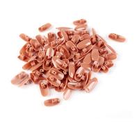 Mikikit Faux Ongles en Plastique Marron 200pcs pour Exercice Professionnel Manucure Autocollants Résistants à L'eau Séchage Rapide Kit Pratique pour Nail Art