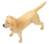 Mikikit Figurine de Chien Labrador Jaune Grand Format en Plastique Ornement Décoratif Réaliste pour Maison et Bureau Statuette Animale Éducative pour Garçon et Filles Décoration
