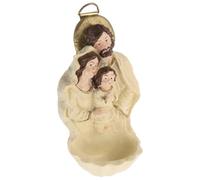 Mikikit Figurine Nativité Résine Catholique Suspendue Décor Maison Spirituelle pour Baptême Communion Premier Noël