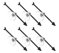 Mikikit Flèche Rotative à Ventouse en Plastique Noir 10 CM 6 Pièces pour Jeux de Société Interactifs Accessoires de Jeu de Plateau pour Fêtes Activités Éducatives et Team Building