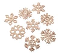 Mikikit Flocons de Neige en Bois Sculpté Rond Ajouré - 8 Pièces 10 CM - Découpes en Bois Brut pour Décorations de Noël Ornements Sapin Hiver et Loisirs Créatifs DIY