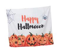 Mikikit Fond Effrayant pour Halloween Décor de Fond pour Fête Tissu Décoratif pour Soirée Halloween Arrière-Plan pour Photos Décoration Murale