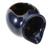 Mikikit Fontaine en Pot Céramique Cascade Petite Taille Bleu, Bocal Décoratif pour Intérieur et Extérieur, Fontaine à Eau Écologique Multifonction pour Jardin et Salon, Objet Déco Zen sans Pompe