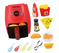 Mikikit Friteuse à Air Set Abs Robuste avec Aliments Changeant de Couleur Cuisine Éducative pour Développement Motricité et Coordination Jeu de Cuisine Compact