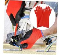 Mikikit Gants Isolants Électriques Caoutchouc Rouge pour Électriciens Protection Haute Tension Ergonomiques Résistants à Labrasion Confort et Flexibilité pour Industriels