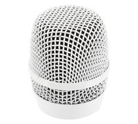 Mikikit Grille de Remplacement Métallique pour Microphone en Métal Blanc Haute Dureté et Résistance à L'usure, Design Élégant pour Accessoires de Microphone Professionnels