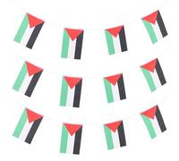Mikikit Guirlande Décoloration de en Polyester Léger et Résistant Drapeaux Palestiniens pour Décoration Suspendue Porche Salle de Classe