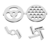 Mikikit Hachoir à Viande Électrique 4 Pièces Lame et Grille Acier Inoxydable Accessoires pour Coupe-Viande Domestique et Poussoir à Saucisses