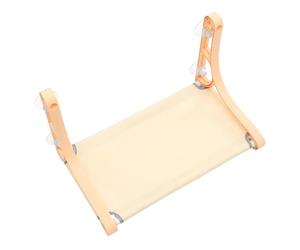 Mikikit Hamac pour Chat Domestique Suspendu Support De Repos en Tissu Sûr Beige Perchoir Monté sur Fenêtre Intérieur pour Chat D’Appartement