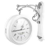 Mikikit Horloge Murale Double Face Rotative Vintage Suspendue Grands Chiffres Lisibles Cuisine et Salle de Conférence
