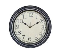 Mikikit Horloge Murale Ronde Rétro en Plastique Mouvement Silencieux et Précis, Design Classique Créatif, pour Bureau ou Salle de Réunion, 12 Pouces
