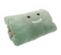 Mikikit Housse pour Bouillotte Rechargeable en Coton Lavable Chauffe-Mains Portable Housse Amovible en Tissu Doux Modèle Peluche Dinosaure Vert pour Réchauffer et Apaiser Mains Froides