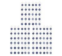 Mikikit Jeu D'étiquettes Aluminium Numérotées Bleu pour Bagages et Porte-clés, Plaques D'identification Pratiques pour Bureau et Maison, Lot de 100 Set de Set de Pièces Anneaux