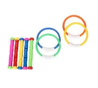 Mikikit Jeu Jouets de Plongée Résistants à Lusure Anneaux et Bâtons Colorés pour Piscine et Sécurisés pour Garçon Fille Stimulation Sensorielle et Facile à Manipuler Couleur Aléatoire