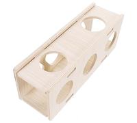 Mikikit Jouet Tunnel en Bois pour Hamster Et Cochon d'Inde Caché Cachette pour Petits Rongeurs, Matériau Bois Naturel, Taille Compacte, pour Cage Et Environnement Sécurisé