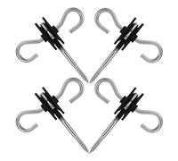 Mikikit Kit 4 Poignées de Portail pour Clôture Électrique Isolateurs à Visser et Ressorts de Porte pour Installation Ferme et Jardin
