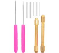 Mikikit Kit D’Implantation de Cheveux pour Poupées DIY avec Aiguilles Interchangeables 06 MM 08 MM 2 Cônes en Plastique 2 Manches en Alliage Outils de Création et Couleur Aléatoire