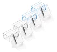 Mikikit Kit de 4 Tampons Rectangulaires pour Nail Art 2 Bleus et 2 Transparents Plaques de Stamping en Acier Solide Gabarits pour Manucure French Outils Précis pour Motifs D’Ongles