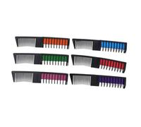 Mikikit Kit de 6 Craies pour Cheveux Lavables Peignes Colorants Non Toxiques Faciles à Utiliser pour Coiffure Cosplay Halloween et Soirées Adapté à Tous Types de Cheveux