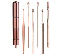 Mikikit Kit de 6 Cuillères à Oreilles en Acier Inoxydable Spirale avec Boîte de Rangement, Design Antidérapant, Adapté à Tous les Membres Famille