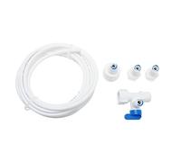 Mikikit Kit de Conduite d'Eau pour Machine à Glaçons Connecteur Spécial Tuyau de 5M Installation Facile Adaptateur Solide Compatible Réfrigérateur Accessoires de Machine à Glaçons