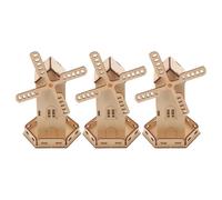 Mikikit Kit de Construction Soi-Même 3 Pièces Modèle en Bois Rotatif D’Éolienne Solaire Panneau Solaire Intégré Éducatif Stem Puzzle 3D pour Garçon et Filles Projet Pédagogique et
