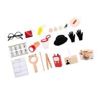 Mikikit Kit de Détective pour Garçon Fille de Costume avec Mallette Chapeau et Outils de Détective Jeu Imitation pour Tout-Petits