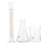 Mikikit Kit D'outils de Laboratoire en Verre pour Projets Expérimentaux Cylindre Gradué de 100ml et 250ml, Échelle Facile à Lire et Mesure Précise