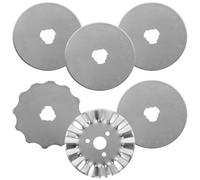 Mikikit Lames de Cutter Rotatif en Acier Inoxydable Plaqué Titane, Lot de 6 Pièces 3 Types pour Tissus et Bricolage, Outil de Coupe Rotatif Polyvalent pour Couture et Patchwork