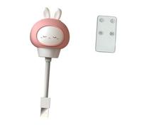 Mikikit Lampe de Nuit Lapin USB Unique avec Télécommande Veilleuse Petite Chambre Garçon Fille Lumière Douce Rose pour Décoration et Ambiance Festive