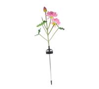 Mikikit Lampe Solaire Lotus Étanche avec Panneau Polycristallin Éclairage Extérieur Jardin Décoratif pour Allées et Pelouses