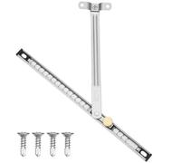 Mikikit Limiteur de Vitre en Acier Inoxydable 304, Barre de Sécurité Extensible 13,5 Cm, Accessoire pour Fenêtre à Battant sans Perçage, Quincaillerie de Fenêtre Réglable pour Ventilation