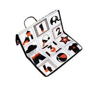 Mikikit Livre Froissé pour Nourrisson avec Miroir à Contraste Élevé Noir et Blanc Pliable et Léger Matériel Doux et Solide pour Stimuler la Vision et L'Éveil des Bébés