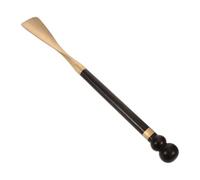 Mikikit Long Shoe Horn With Brass Head And Ebony Wood Handle Nonslip Shoe Spoon For Men Women Seniors Pregnancy Boot Helper Durable Home Travel