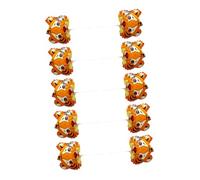 Mikikit Lot de 10 Ballons Gonflables Mini Tigre en Aluminium Orange et Noir, Décorations Fête Anniversaire et Nouvel An Thème Animaux, Ballons Tête de Tigre pour Ambiance Festive