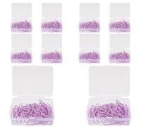 Mikikit Lot de 10 Boîtes de 500 Trombones en Métal Plastifié Violet Lavande Petits Trombones Colorés Multifonctions pour Bureau Marque-Pages et Organisation de Documents Scolaires et